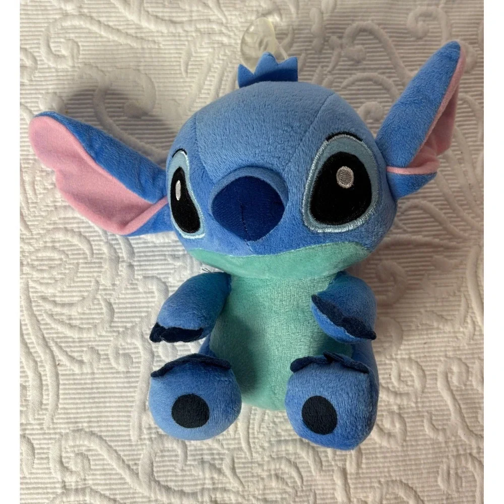 Disney‎ Stitch 8 inch Plush Stuffed Toy Animal Blue With Suction Cup to Hang